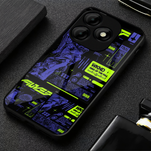 Softcase Glass Kaca Case iTel P55 NFC Baru - Casing Hp iTel P55 NFC (SC08) Motif Cyber
