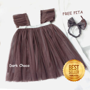 Dress Gaun Tutu Anak Perempuan 1 Tahun Import Korean Style Warna Sage Green Denim Mauve Grosiran Lusinan Gaun Pesta Anak Kekinian Bahan Tile Premium Adem Rok Tutu Mekar KA168