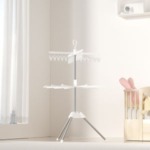 RORO  ราวตากผ้า หมุนได้360องศา ราวตากผ้าอ้อม(มี 3 รุ่น) ตัวหนีบถอดออกได้ ราวตากผ้าขนหนู ชั้น ตากถุงเท้า