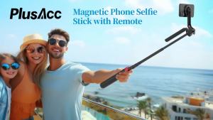 PlusAcc Magnetic Tripod for iPhone with Rechargeable Remote 69" Selfie Stick Mount for MagSafe 360 ° Rotation Extendable Travel Phone Stand Compatible with iPhone Camera Video Recording