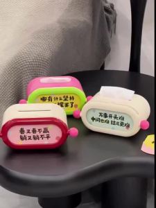 【Ship in 24H】Tissue 多巴胺创意纸巾盒桌面弹簧升降车载趣味装饰摆件轻奢客厅抽纸盒子 现货 热卖Ready