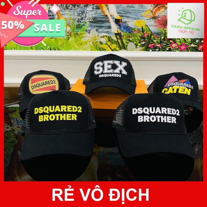 [TRÙM MŨ] Mũ lưỡi trai unisex nam nữ DSQ phối lưới thoáng mát, nón in ...