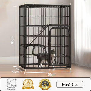 Cat Cage House Heavy Duty 3 Layer Pet Cage Big Size Large Platform Cat Villa White for Many Cats