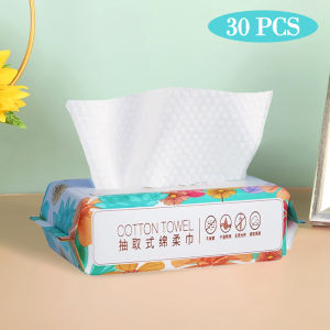 30/50Pcs Disposable Cotton Tissue Dry Wet Makeup Remover Cleansing Towel 洁面巾 Tisu Pembersih Muka