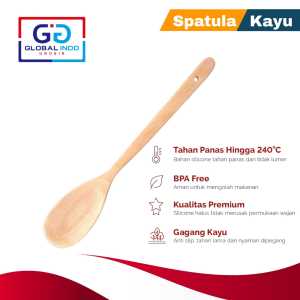 Spatula Kayu Lonjong/ Centong Kayu Panjang 35CM Premium Peralatan Masak