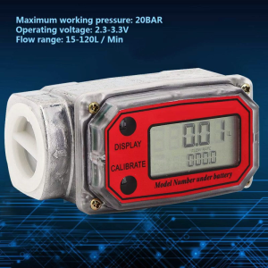 for Turbine Flow Meter Fuel Meter Digital Flowmeter Flow Meter for Water for Diesel 1-inch Easy Instal