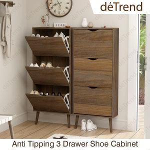 detrend shoe rack storage box shoe cabinet with 3 flip drawers 60 cm hidden wooden shoe cabinet entrance hallway freestanding shoe storage box-5337