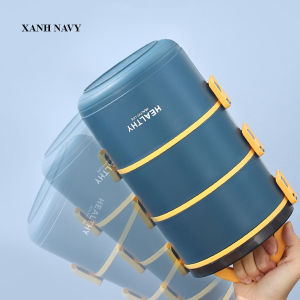 Hộp đựng cơm trưacơm văn phòng hình tròn nhiều lớp xếp chồng