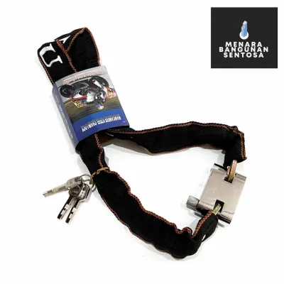 Gembok Rantai 80 cm - Gembok Sepeda Motor Helm Pagar Pintu Lapis Kain