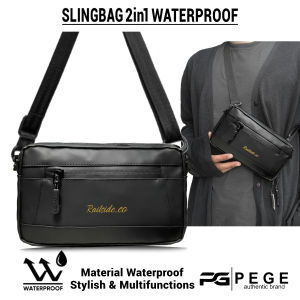 Tas Slempang Waterproof PEGE Jaire Selempang Pria Premium 2in1 Bisa untuk Slingbag dan Pouch - PG 8999