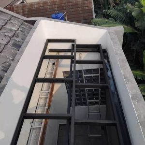 kanopi sleding atap bening dengan katrol