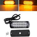 1pc Yellow 12LEDs Strobe Light Bar Car Truck Flash Warning Light Lamp DC 12-24v.
