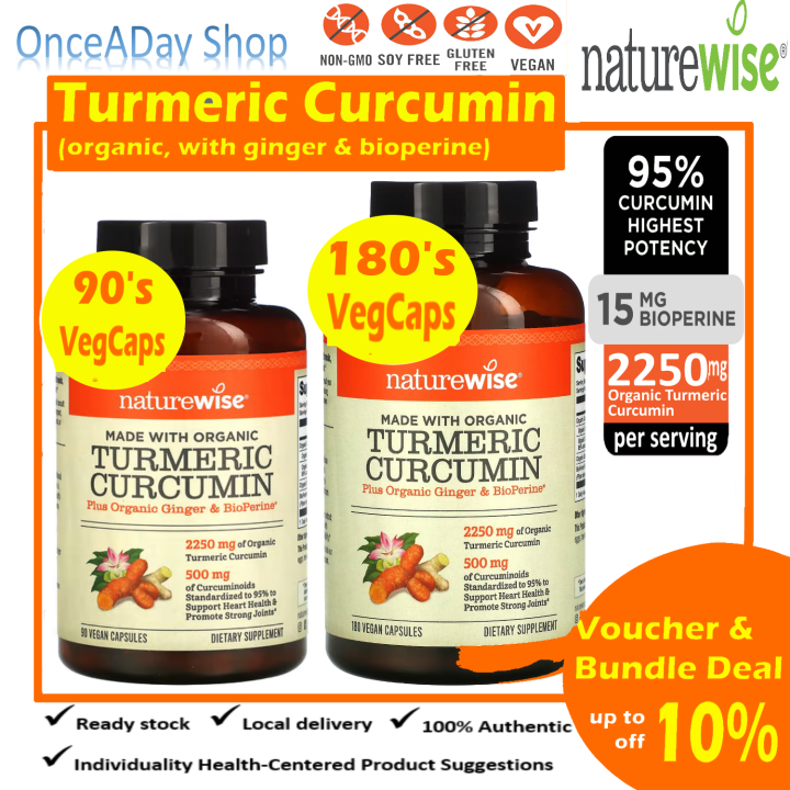 PROMO NatureWise, Turmeric Curcumin, 180/90 Vegan Capsules (tumeric