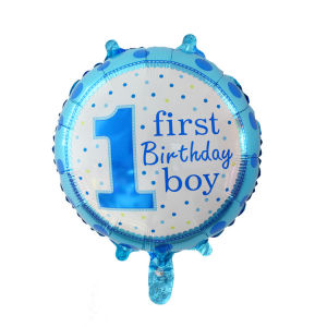 18Inch First Birthday Baby Boy Girl Round Foil Balloons for Happy Birthday Party Supplies
