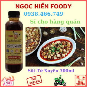 Sốt Tứ Xuyên cay nhà làm chay mặn đều dùng được đậu hủ và chân vịt gà Tứ Xuyên 1 chai 300ml NGỌC HIỂN FOODY