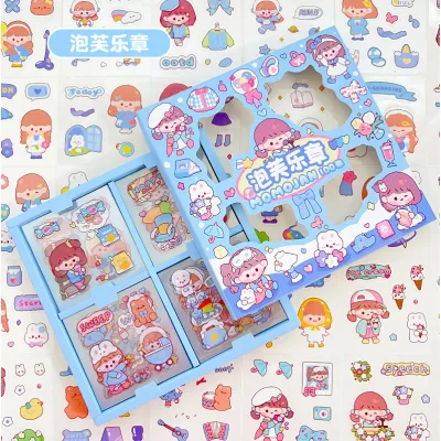 Stiker MOMOJAN Isi 20 40 100 Lembar Dekorasi Buku Journal Laptop Anak 4 Warna