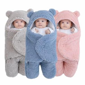 Bedong Selimut Bulu Bayi Karakter Beruang Newborn Gift Instant Blanket