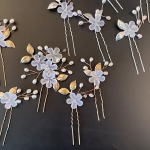 Wedding Hair Accessories Set Of 15 Bridal Hair Pin With Rhinestones Pearls Flower For Bride And Bridesmaid Formal Event