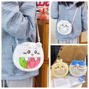 HEFEI Trong suốt Túi Anime chiikawa Hoạt hình Thân chéo Kawaii Usagi itabag Thường ngày Mini Túi vải nhung lông Bé gái