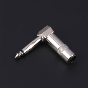 YAFEN Metal 6.35mm Plug Right Angle Male Mono Plug L-Shape Audio Connector For Guitar Audio 1 4 6.35 90 Degree Jack Solder Connector