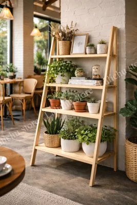 Kệ Gỗ 4 Tầng Để Cây Cảnh Kệ Decor Chữ A Trang Trí Nhà Cửa Homestay Quán Cafe