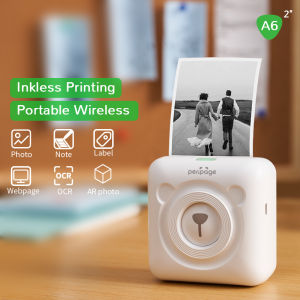 FANTASY PeriPage A6 Printer 203DPI PAPERANG P1 PINK WHITE Printer Portable Bluetooth 4.0 Thermal Printer Photo Printer Phone Wireless Connection Printer 1000mAh Lithium-ion Battery (White) Photo Printer Phone Wireless Connection Bluetooth Printer