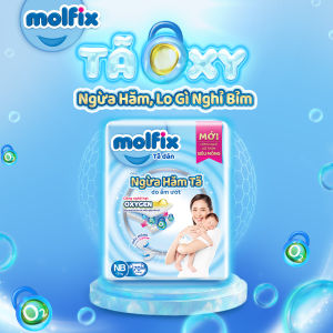 [QUÀ TẶNG GIỚI HẠN – ĐƠN 299K/799K] Tã Dán Molfix Oxygen Super Jumbo NB70/S80/M76/L68