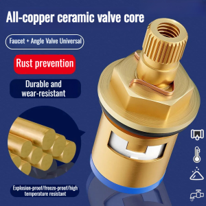 Premium Brass Ceramic Cartridge for Faucet Universal Replacement Core for Single Handle Kitchen Bathroom Mixer Tap Repair