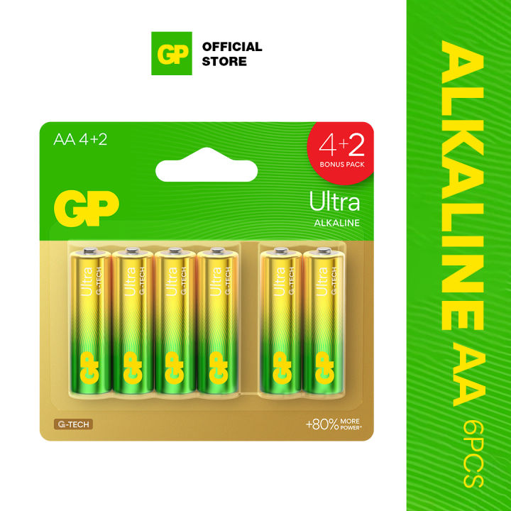 GP ULTRA ALKALINE AA BATTERY (4 + 2 PCS) | Lazada PH