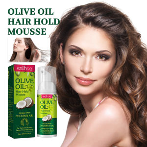 EELHOE Olive Oil Hair Styling Mousse Curls Styling Long-lasting Anti-frizz 60ml
