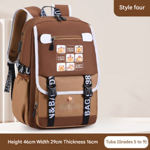 Waterproof Capybara Backpack Large Capacity with Card Badge Doll Backpack Cartoon Widen Straps School Bag for Students