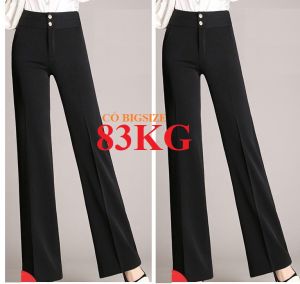 QUẦN TÂY ỐNG LOE CẠP CAO GEN BỤNG 2 KHUY DÁNG DÀI THƯỚT THA QUẦN ỐNG RỘNG NỮ có Bigsize Big Size