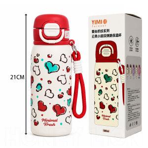 HoneyLion - 500ml Leakproof Insulated Tumbler 316 Stainless Steel Inner PPSU Straw 360° Seal Safety Lock Hot Cold Water Bottle for School