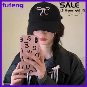 fufeng Sweet Bowknot Baseball Cotton Adjustable Snapback Hat Spring Autumn Embroidery Womens Cap Outdoor Casual Sun Hat Visors Hat