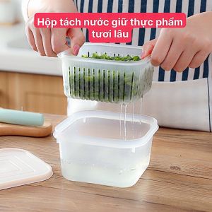 Hộp Đựng Thức Ăn Tách Nước Giúp Thực Phẩm Tươi Lâu Tiện Dụng Food Box