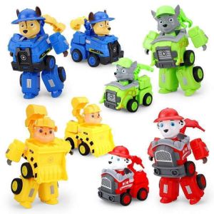 Paw-patrol Vehicles Toy set Kids Gifts Birthday Present Deformable robot toys Christmas Present Chase Ryder Skye