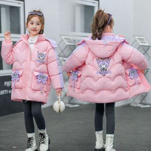 Christmas gifts Halloween Kawaii Kuromi Girls Cotton Clothe Sanrio Winter New Anime Cartoon Thick Warm Coat Kids Fashion Sweet Tops Comfort Soft Jacket