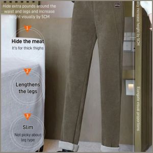 กางเกงลําลอง เอฟเฟกต์การยืดขา กางเกง แปรง บางและเบา ปกปิดเนื้อแลดูเรียวขึ้น สะดวกสบาย ทนต่อการสึกหรอ