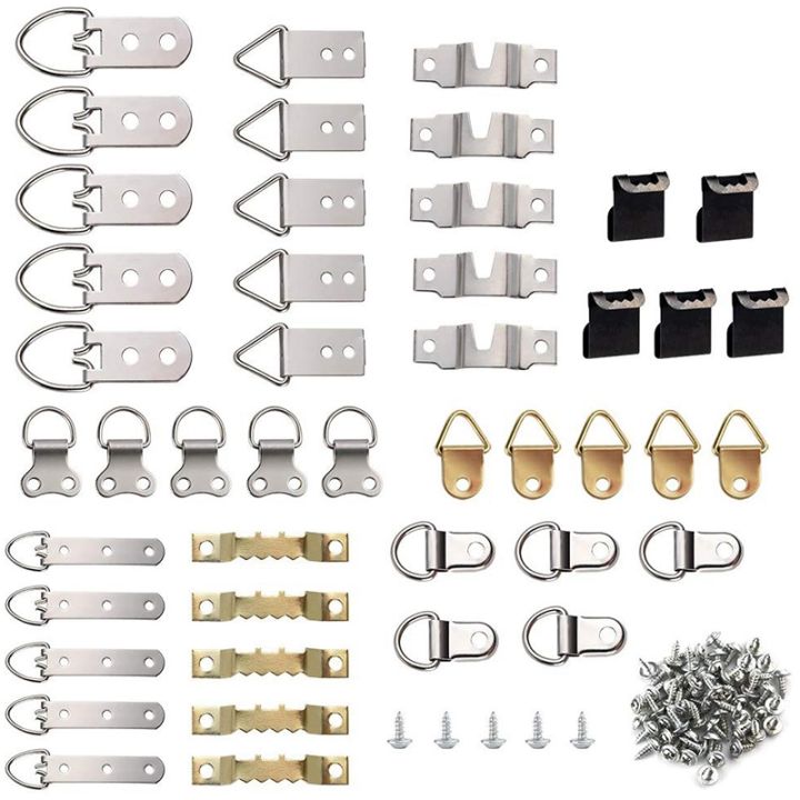 140 Pcs Photo Frame Hanging Hooks Kit, 9 Models Picture Hanger Hooks with  Screws for Office Family Photo Picture Painting Hanging Assorted Types