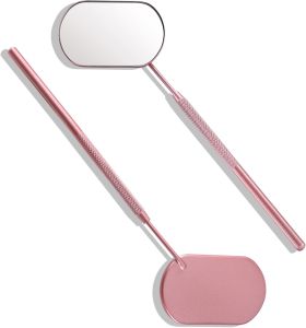 Lash Mirror Extra Large Makeup Mirror for Eyelash Extensions Detachable Stainless Steel Square Round Lash Extension Accessories(Black)