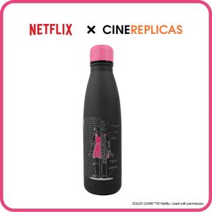 Squid Game Large Capacity Stainless Steel Leak proof Water Bottle Sports Water Bottle Essential for Children and Adults Young hee Blue Print Black