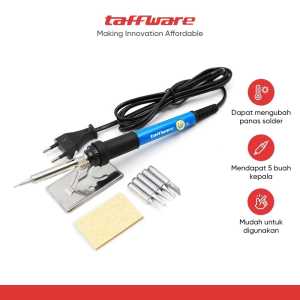 Taffware Solder Iron Adjustable Fast Heating Temperature 60W with 5 Tips - CS31