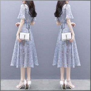 One-piece Dress Comfort Long Skirt Slimmer Waist Breathable Temperament Goddess Super Fairy Mori System