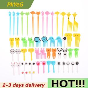 PkYeG 52pcs Mini Cartoon Animal Fruit Fork Children Dessert Fork Party Decoration
