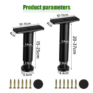 Penyangga Kaki Tempat Tidur kayu Metal Foot Adjustable Tinggi 15-37cm Kaki Besi