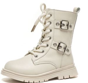 【JESSICASTORE】Girls Boots Kids Shoes Autumn Winter Children Leather Martin Boots #083