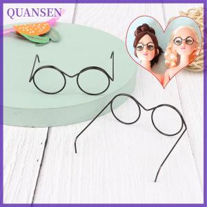 QUANSEN 1/2/5/10pcs แฟชั่นกรอบกลม lensless Retro Cool Doll แว่นตาสำหรับตุ๊กตา
