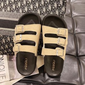 [Free Shipping] WomenS Thick-Soled Slippers 2025 New Summer Fashion Versatile Outdoor Sandals Beach Shoes With Soft Soles