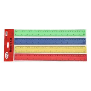 4Pcs 12Inch Clear Ruler with Inches and Centimeters Scale Math Measuring Tool for Student Teacher Drawing Drafting