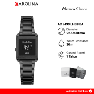 Jam Tangan Wanita Alexandre Christie Digi AC 9499 LHBIPBA Black Dial Black Stainless Steel Strap